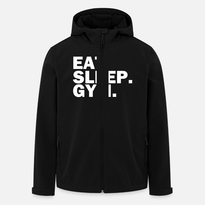 Eat Sleep Gym white - Men’s Recycled Softshell Jacket by Stanley/Stella - black