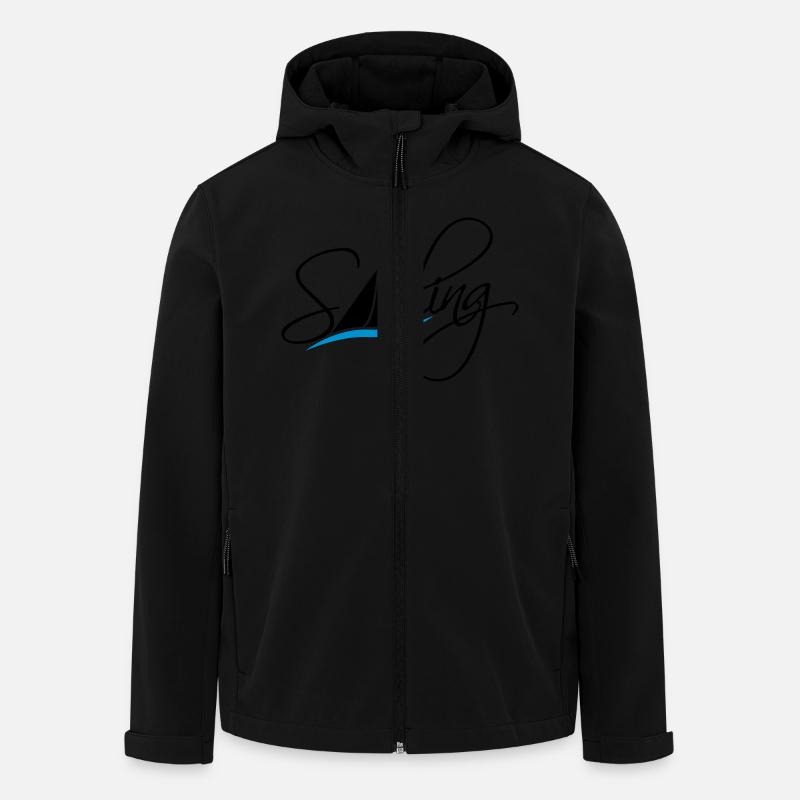 Sailing Logo Design - Men’s Recycled Softshell Jacket by Stanley/Stella - black