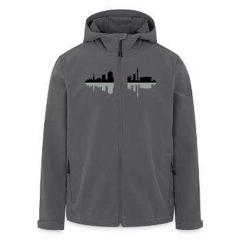 Skyline Dortmund Schatten - Recycelte Männer Softshell-Jacke von Stanley/Stella - Schwarz - Vorne - AI Model Male 185 light (185cm)