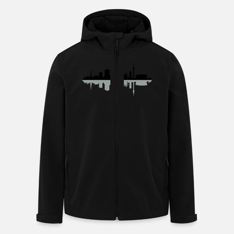 Skyline Dortmund Schatten - Recycelte Männer Softshell-Jacke von Stanley/Stella - Schwarz