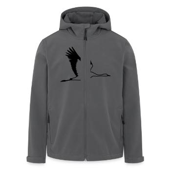 Crane - Men’s Recycled Softshell Jacket by Stanley/Stella - black - Front - AI Model Male 185 light (185cm)