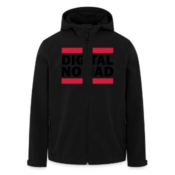 Digital Nomad - Men’s Recycled Softshell Jacket by Stanley/Stella - black - Front - AI Model Male 185 light (185cm)