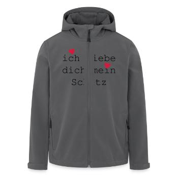 Ich liebe dich mein Schatz mit Herz - Recycelte Männer Softshell-Jacke von Stanley/Stella - Schwarz - Vorne - AI Model Male 185 light (185cm)