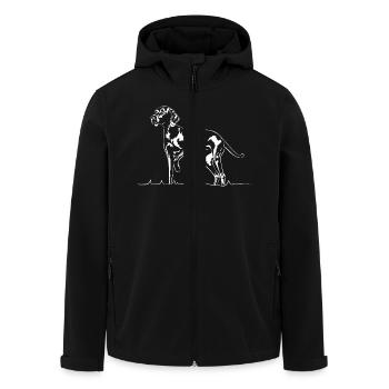 WEIMARANER stehend Jagdhund Jäger Hund Wilsigns - Recycelte Männer Softshell-Jacke von Stanley/Stella - Schwarz - Vorne - AI Model Male 185 light (185cm)