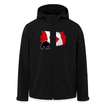 Canada - Grizzly & Flag5 - Recycelte Männer Softshell-Jacke von Stanley/Stella - Schwarz - Vorne - AI Model Male 185 light (185cm)