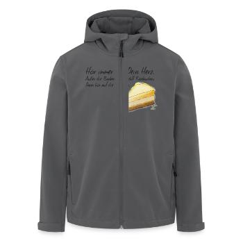 Käsekuchen T-Shirt - Recycelte Männer Softshell-Jacke von Stanley/Stella - Schwarz - Vorne - AI Model Male 185 light (185cm)