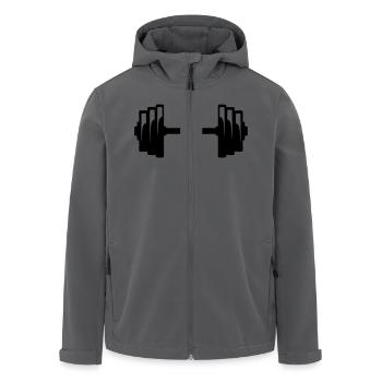 Dumbbell weight lifting bodybuilding 12 - Men’s Recycled Softshell Jacket by Stanley/Stella - black - Front - AI Model Male 185 light (185cm)