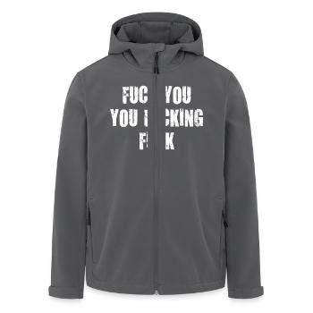 fuck you you fucking scheiß drauf verdammt vulgär - Recycelte Männer Softshell-Jacke von Stanley/Stella - Schwarz - Vorne - AI Model Male 185 light (185cm)