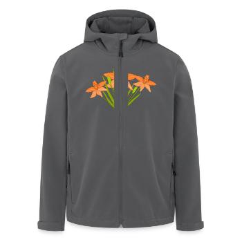 Fire Lilies - Men’s Recycled Softshell Jacket by Stanley/Stella - black - Front - AI Model Male 185 light (185cm)