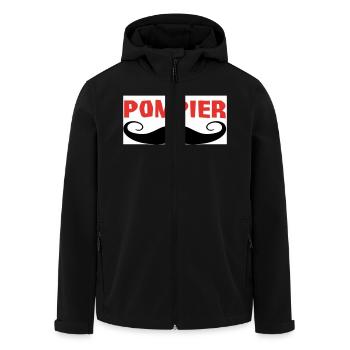 POMPIER - Veste softshell homme en polyester recyclé Stanley/Stella - noir - Devant - AI Model Male 185 light (185cm)
