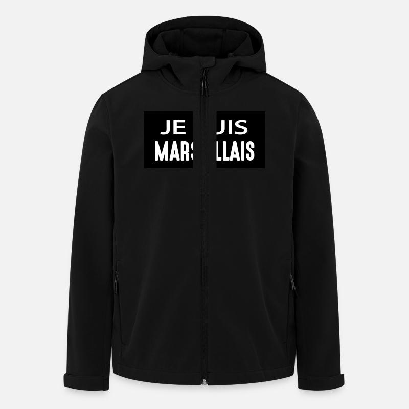 JE SUIS MARSEILLAIS - Veste softshell homme en polyester recyclé Stanley/Stella - noir
