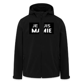 JE SUIS MAMIE - Veste softshell homme en polyester recyclé Stanley/Stella - noir - Devant - AI Model Male 185 light (185cm)