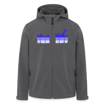 Palmen Insel Bäume Strand Urlaub Streifen Meer - Recycelte Männer Softshell-Jacke von Stanley/Stella - Schwarz - Vorne - AI Model Male 185 light (185cm)