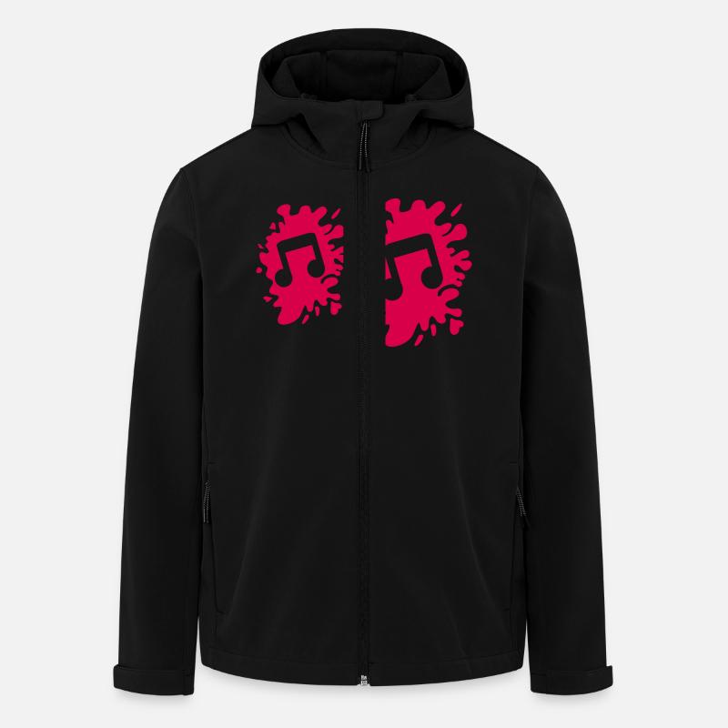 Musical note blobs - Men’s Recycled Softshell Jacket by Stanley/Stella - black