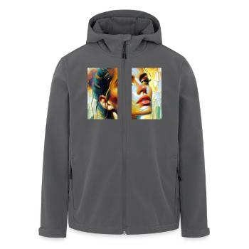 She... - Men’s Recycled Softshell Jacket by Stanley/Stella - black - Front - AI Model Male 185 light (185cm)