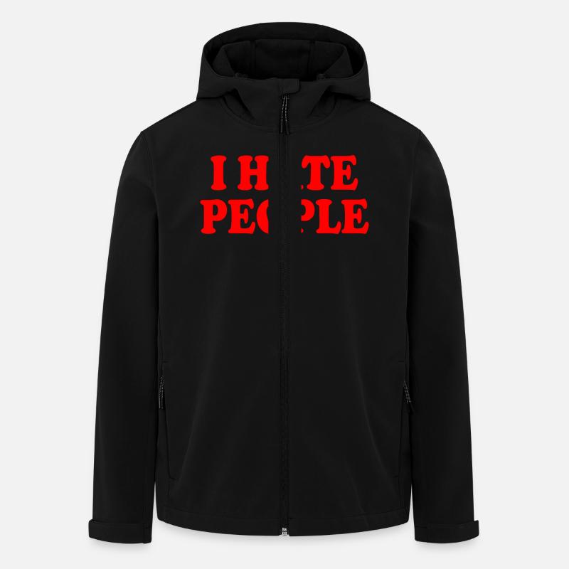 I hate people - Veste softshell homme en polyester recyclé Stanley/Stella - noir
