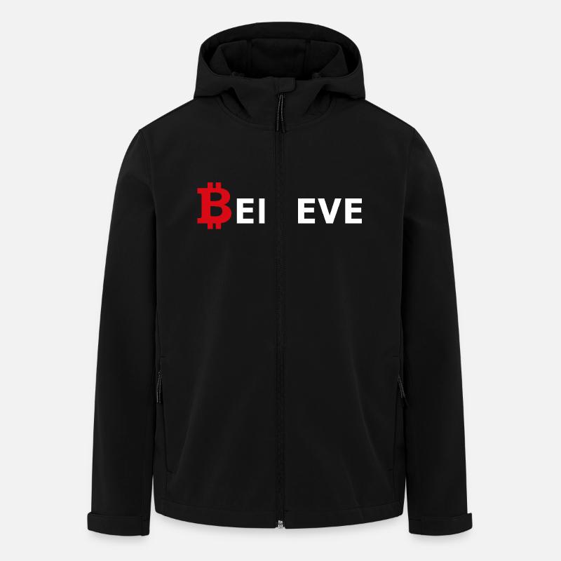Bitcoin rot-weiss - Recycelte Männer Softshell-Jacke von Stanley/Stella - Schwarz