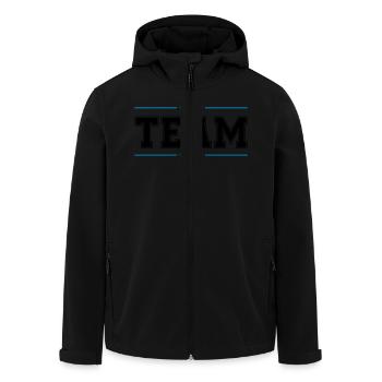 team 02 - Recycelte Männer Softshell-Jacke von Stanley/Stella - Schwarz - Vorne - AI Model Male 185 light (185cm)