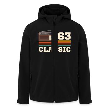 Anniversary 1963 retro classic - Men’s Recycled Softshell Jacket by Stanley/Stella - black - Front - AI Model Male 185 light (185cm)