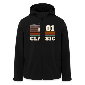 Jubiläum 1981 Retro-Klassiker - Recycelte Männer Softshell-Jacke von Stanley/Stella - Schwarz - Vorne - AI Model Male 185 light (185cm)