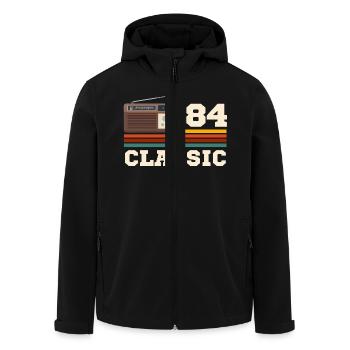 Anniversaire 1984 retro classic - Veste softshell homme en polyester recyclé Stanley/Stella - noir - Devant - AI Model Male 185 light (185cm)