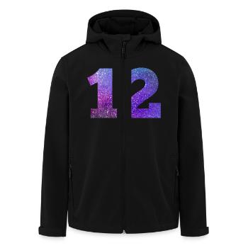 Numéro 12 galaxie - Veste softshell homme en polyester recyclé Stanley/Stella - noir - Devant - AI Model Male 185 light (185cm)