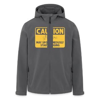 Caution May Spontaneously Start Singing Singer Kar - Recycelte Männer Softshell-Jacke von Stanley/Stella - Schwarz - Vorne - AI Model Male 185 light (185cm)