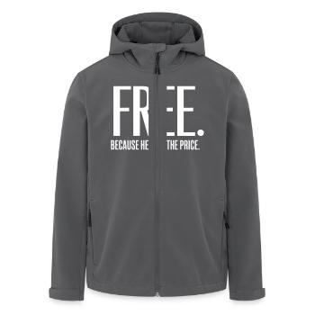 Frei Durch Christliche Botschaft Der Gnade - Recycelte Männer Softshell-Jacke von Stanley/Stella - Schwarz - Vorne - AI Model Male 185 light (185cm)