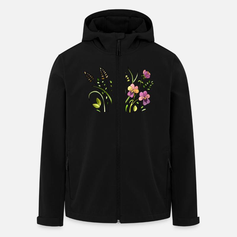 Blumen - Recycelte Männer Softshell-Jacke von Stanley/Stella - Schwarz