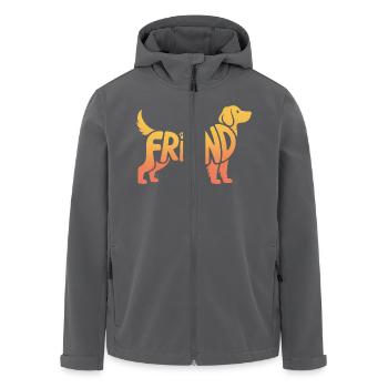 Friend Dog - Cool Pet Logo - Men’s Recycled Softshell Jacket by Stanley/Stella - black - Front - AI Model Male 185 light (185cm)