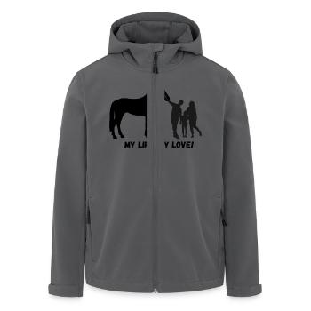 My life my love - Pferde und Familie - Recycelte Männer Softshell-Jacke von Stanley/Stella - Schwarz - Vorne - AI Model Male 185 light (185cm)