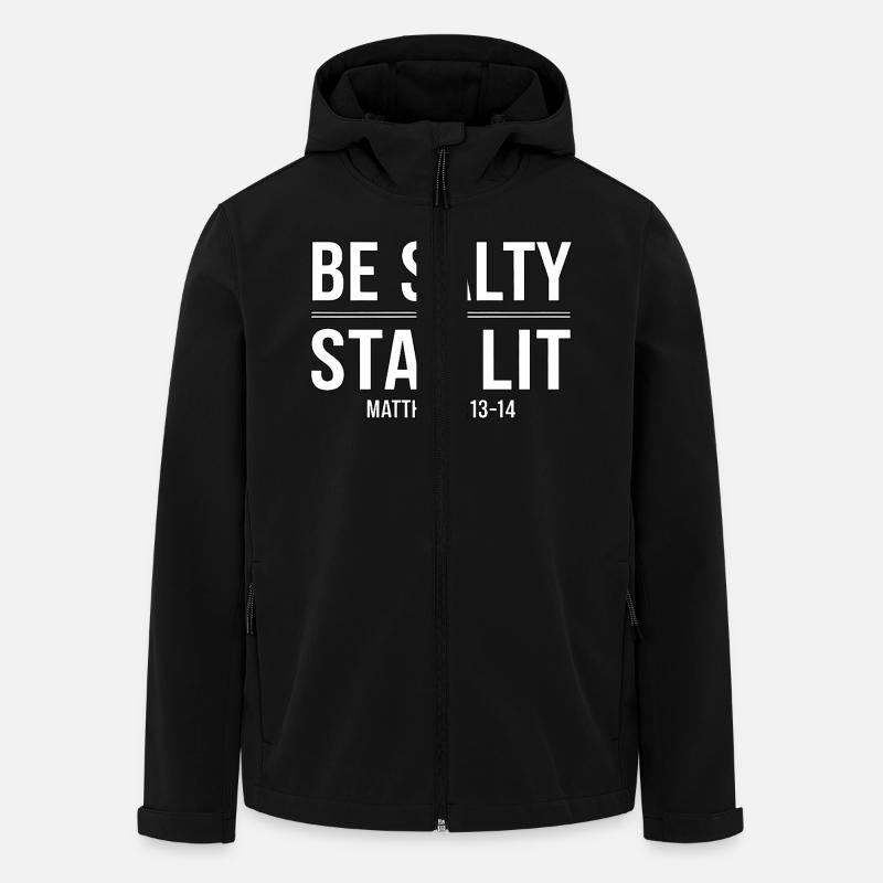 Sei salzig, bleib beleuchtet biblisches Vers-Shirt - Recycelte Männer Softshell-Jacke von Stanley/Stella - Schwarz