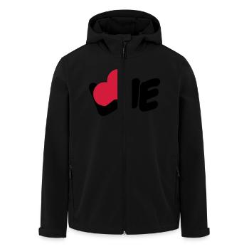 Texte d’amour Logo de la Saint-Valentin Déclaration d’amour du cœur - Veste softshell homme en polyester recyclé Stanley/Stella - noir - Devant - AI Model Male 185 light (185cm)