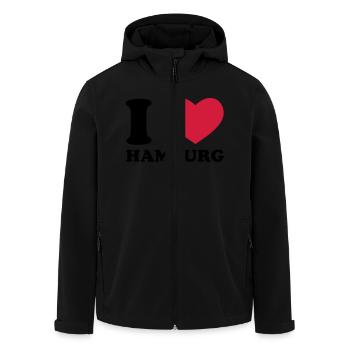 I Love Hamburg - Recycelte Männer Softshell-Jacke von Stanley/Stella - Schwarz - Vorne - AI Model Male 185 light (185cm)