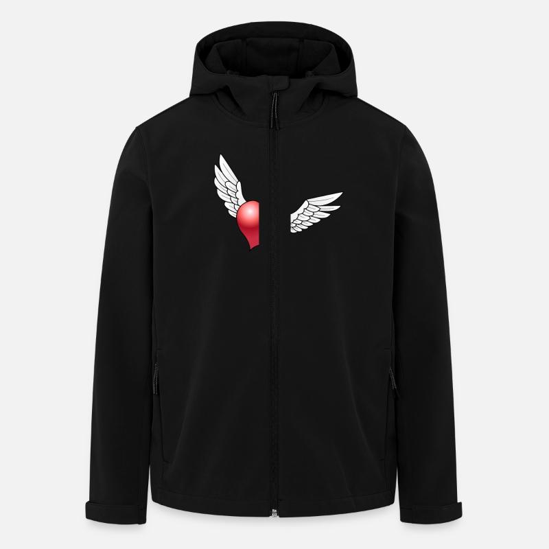 geflügeltes Herz - Recycelte Männer Softshell-Jacke von Stanley/Stella - Schwarz