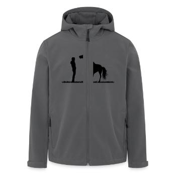 Mädchen und spielendes Pferd - Recycelte Männer Softshell-Jacke von Stanley/Stella - Schwarz - Vorne - AI Model Male 185 light (185cm)