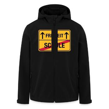 Schule – Freiheit - Recycelte Männer Softshell-Jacke von Stanley/Stella - Schwarz - Vorne - AI Model Male 185 light (185cm)