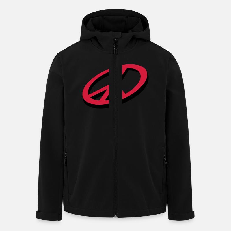 paix / peace (3D, 2c) - Veste softshell homme en polyester recyclé Stanley/Stella - noir