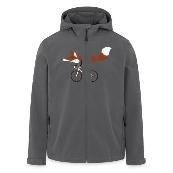Cycling fox - Men’s Recycled Softshell Jacket by Stanley/Stella - black - Front - AI Model Male 185 light (185cm)
