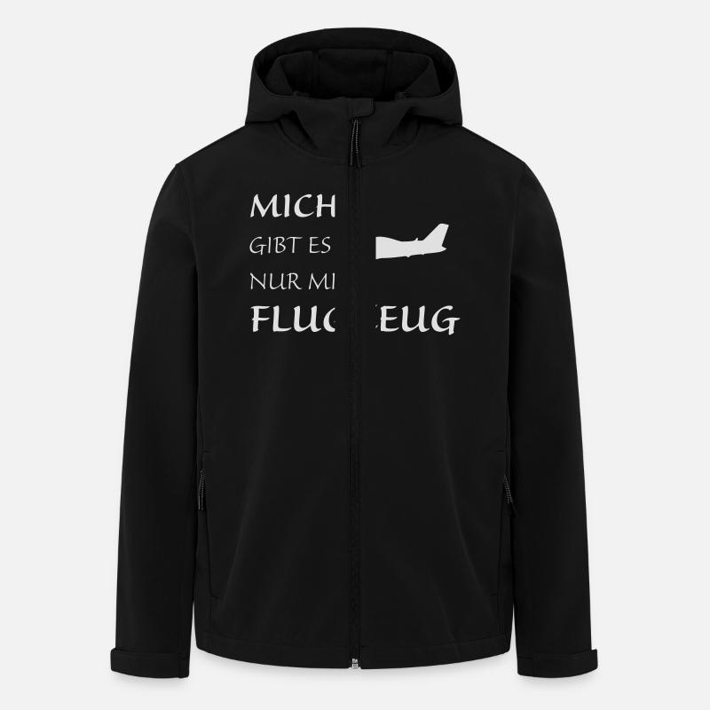 Nur mit Flugzeug - Recycelte Männer Softshell-Jacke von Stanley/Stella - Schwarz