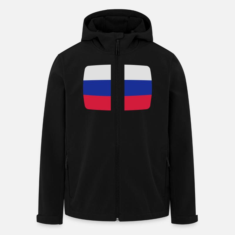 Russian flag Russian flag Russian Россия - Men’s Recycled Softshell Jacket by Stanley/Stella - black