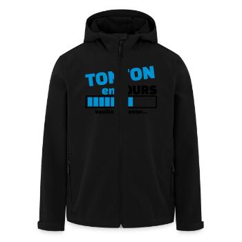 tonton en cours - Veste softshell homme en polyester recyclé Stanley/Stella - noir - Devant - AI Model Male 185 light (185cm)