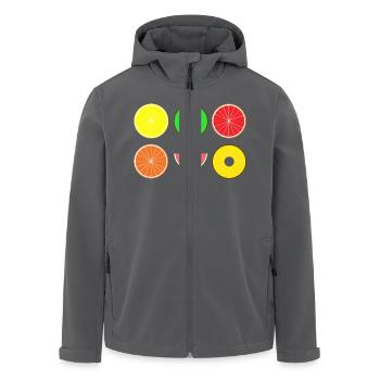 DIGITAL FRUITS - Digital Hipster fruits - Men’s Recycled Softshell Jacket by Stanley/Stella - black - Front - AI Model Male 185 light (185cm)