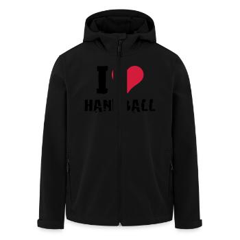 I love Handball Herz 3 - Recycelte Männer Softshell-Jacke von Stanley/Stella - Schwarz - Vorne - AI Model Male 185 light (185cm)