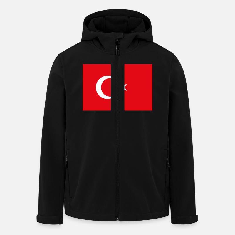 Drapeau national de la Turquie - Veste softshell homme en polyester recyclé Stanley/Stella - noir
