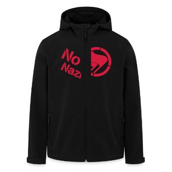 no Nazis - Recycelte Männer Softshell-Jacke von Stanley/Stella - Schwarz - Vorne - AI Model Male 185 light (185cm)