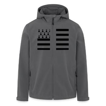 gwen_ha_du_unique - Veste softshell homme en polyester recyclé Stanley/Stella - noir - Devant - AI Model Male 185 light (185cm)