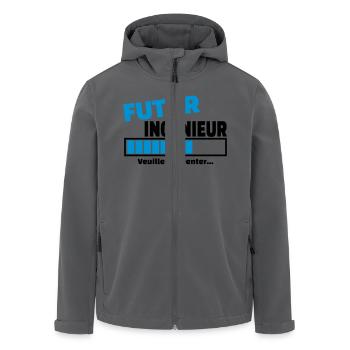 futur ingénieur - Veste softshell homme en polyester recyclé Stanley/Stella - noir - Devant - AI Model Male 185 light (185cm)