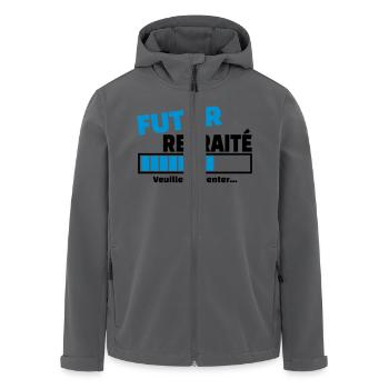 futur retraité - Veste softshell homme en polyester recyclé Stanley/Stella - noir - Devant - AI Model Male 185 light (185cm)