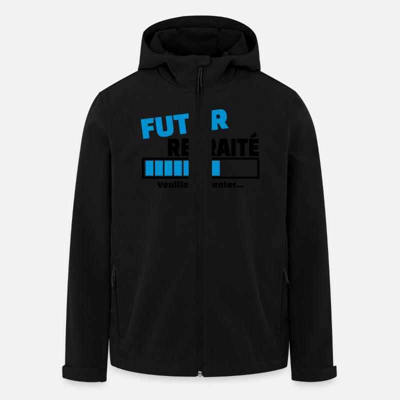futur retraité - Veste softshell homme en polyester recyclé Stanley/Stella - noir